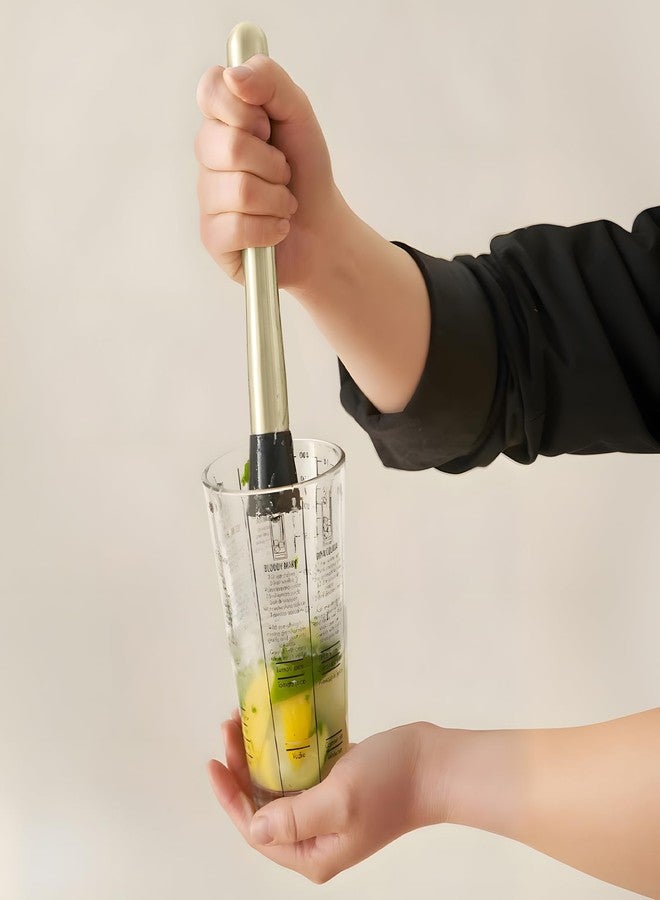 eispap 8 Inch Stainless Steel Cocktail Muddler and Mixing Spoon Home Bar Tool Set - Create Delicious Mojitos Old Fashioned/Mint Julep/Other Fruit Based Drinks (Gold) - Image 4